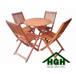 Bàn ghế gỗ  xếp cafe HGH355 (Ảnh 1)