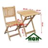 Bàn ghế gỗ cafe chân xếp HGH98