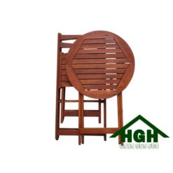 Bàn ghế gỗ cafe chân xếp HGH99