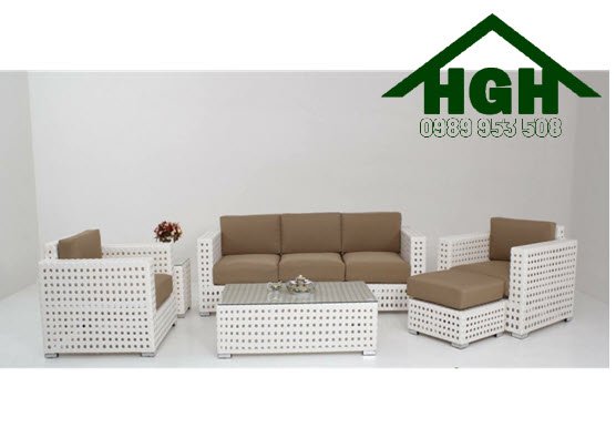 Sofa mây nhựa phòng khách HGH101 - Nội Thất Hồng Gia Hân