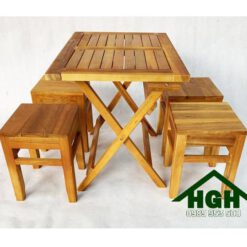 Bàn ghế gỗ cafe cóc HGH92