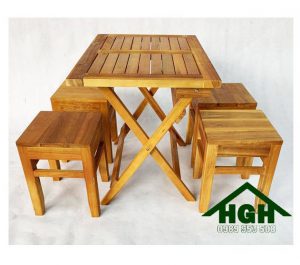 Bàn ghế gỗ cafe cóc HGH92