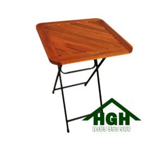 Bàn xếp cafe mặt gỗ chân sắt HGH303 (Ảnh 1)