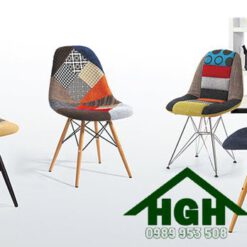 Ghế nhựa bọc vải thổ cẩm HGH109