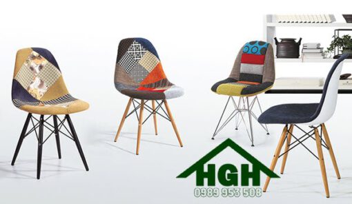 Ghế nhựa bọc vải thổ cẩm HGH109
