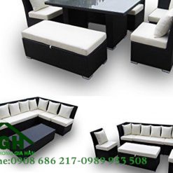 Bộ bàn ghế sofa băng dài decor - HGH179