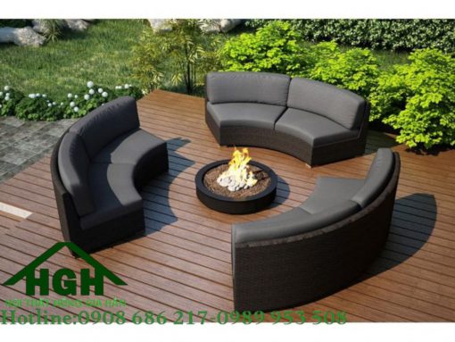 Bộ bàn ghế sofa vòng cung ngoài trời - HGH16919