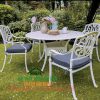 Bộ bàn ghế nhôm đúc màu trắng sân vườn - HGH2096