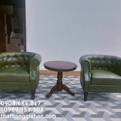 Bộ bàn ghế sofa đơn màu xanh rêu - HGH14106