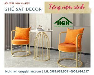 Bộ bàn ghế sắt đẹp decor - HGH15102