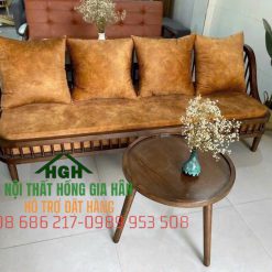 Bộ bàn ghế nệm kết hợp gỗ đơn giản - HGH1811