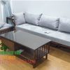 Bộ bàn ghế nệm kết hợp gỗ màu xám - HGH24101