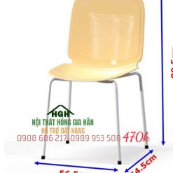 Ghế PC chân inox màu vàng - HGH2510
