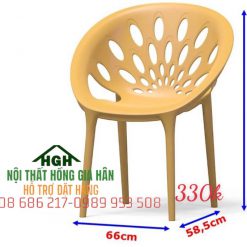 Ghế nhựa lưng quạt màu vàng - HGH2413