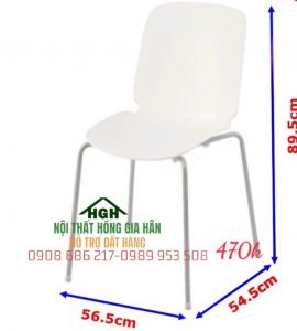 Ghế nhựa đúc nguyên khối màu trắng - HGH2427