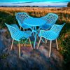 Bộ bàn ghế cafe đan chéo màu xanh dương - HGH30105