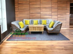 Bộ bàn ghế sofa gỗ hiện đại - HGH1110
