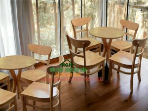 Bộ bàn ghế gỗ cao cấp cafe - HGH3113
