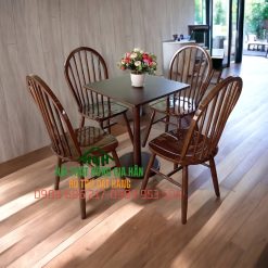 Bộ bàn ghế cafe gỗ 4 ghế - HGH1122