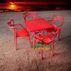 Bộ bàn ghế nhựa đúc màu đỏ - HGH131211
