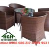 Bộ bàn ghế cafe ban công màu nâu - HGH2716